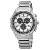 Citizen Eco-Drive Chronograph Super Titanium White Dial AT2530-85A 100M Men's Watch