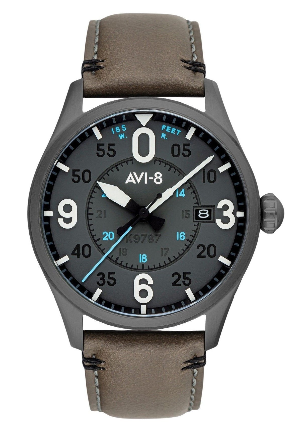 AVI-8 Spitfire Smith Salisbury Leather Strap Grey Dial Automatic AV-4090-04 Men's Watch