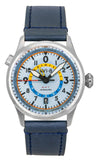 AVI-8 Flyboy Wingman Worldtimer GMT Leather Strap Power Blue Dial Automatic AV-4120-03 Men's Watch With Extra Strap