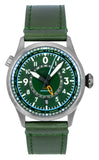 AVI-8 Flyboy Wingman Worldtimer GMT Leather Strap Green Dial Automatic AV-4120-05 Men's Watch