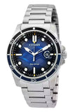 Citizen Marine Stainless Steel Blue Dial Eco-Drive AW1810-85L 100M Men's Watch