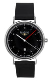 Bauhaus Classic Leather Strap Black Dial Quartz 21402 Men's Watch