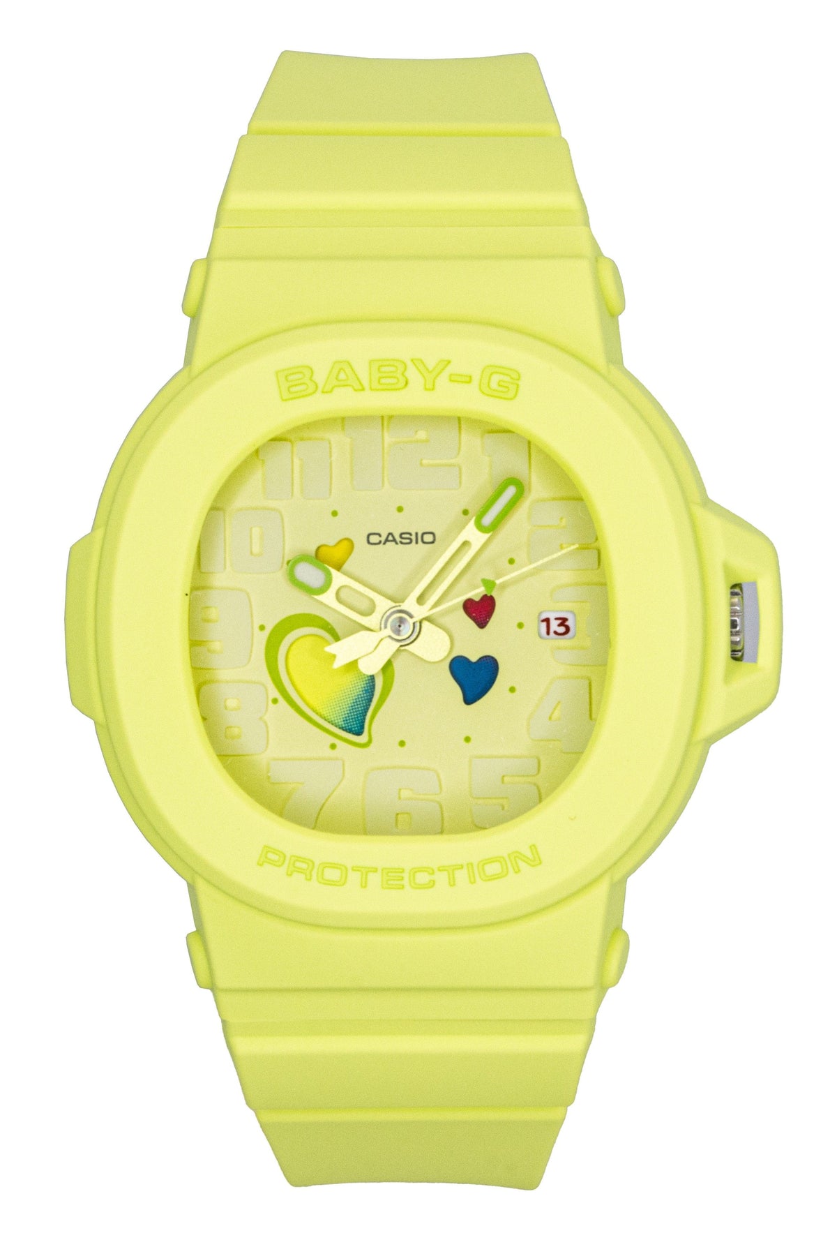 Casio Baby-G Analog Playful Hearts Series Green Dial Quartz BGA-10-3A 100M Women's Watch