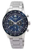 Citizen Eco-Drive Chronograph Stainless Steel Blue Dial CA4554-84L 100M Men's Watch