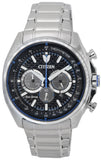 Citizen Eco-Drive Chronograph Stainless Steel Black Dial CA4560-81E 100M Men's Watch