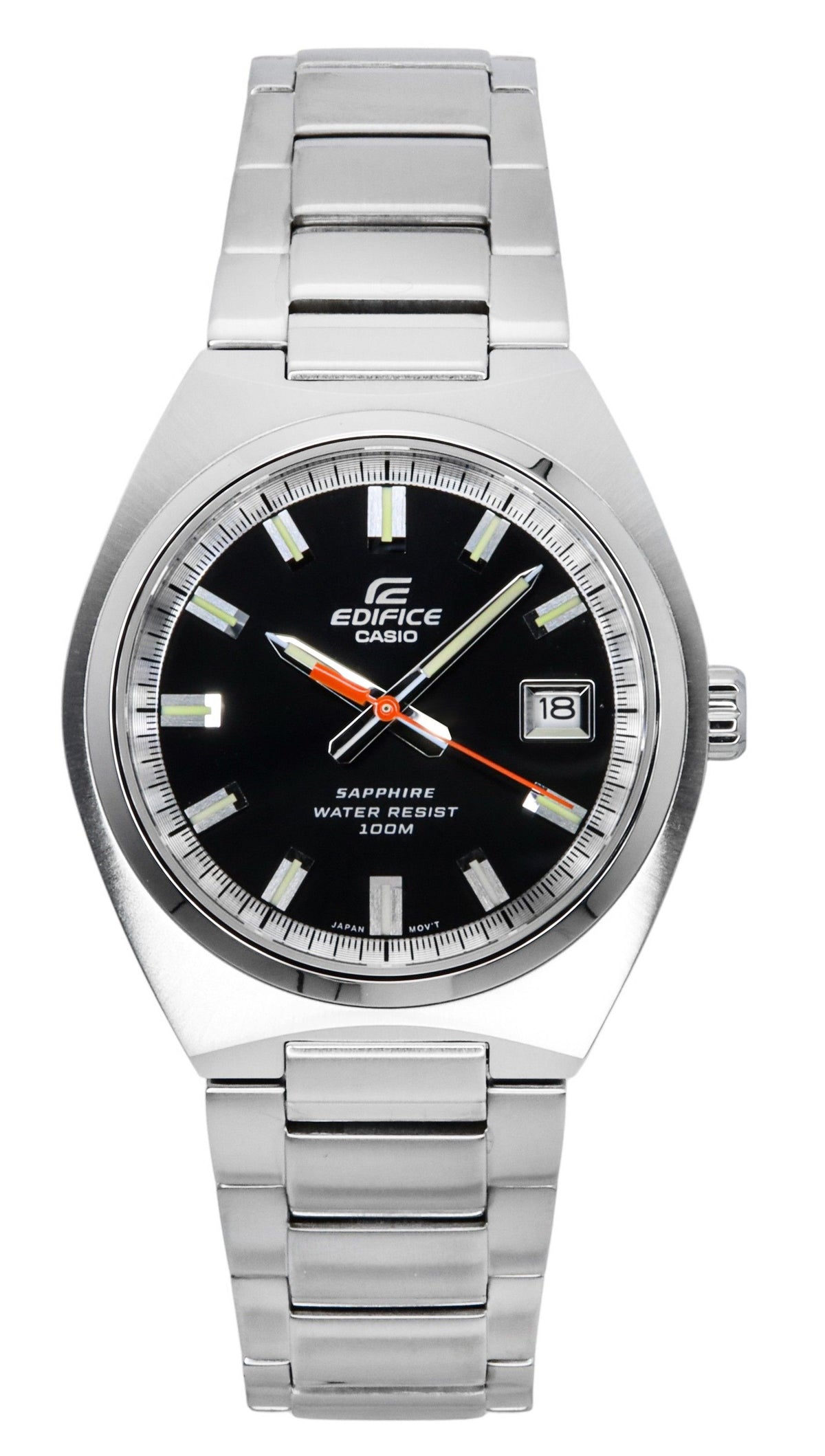 Casio Edifice Analog Stainless Steel Black Dial Quartz EFB-109D-1AV 100M Men's Watch