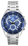 Casio Edifice Analog Standard Chronograph Stainless Steel Blue Dial Quartz EFR-552D-2A 100M Men's Watch