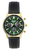 Casio Edifice Analog Chronograph Leather Strap Green Dial Quartz EFR-575CL-3A 100M Men's Watch