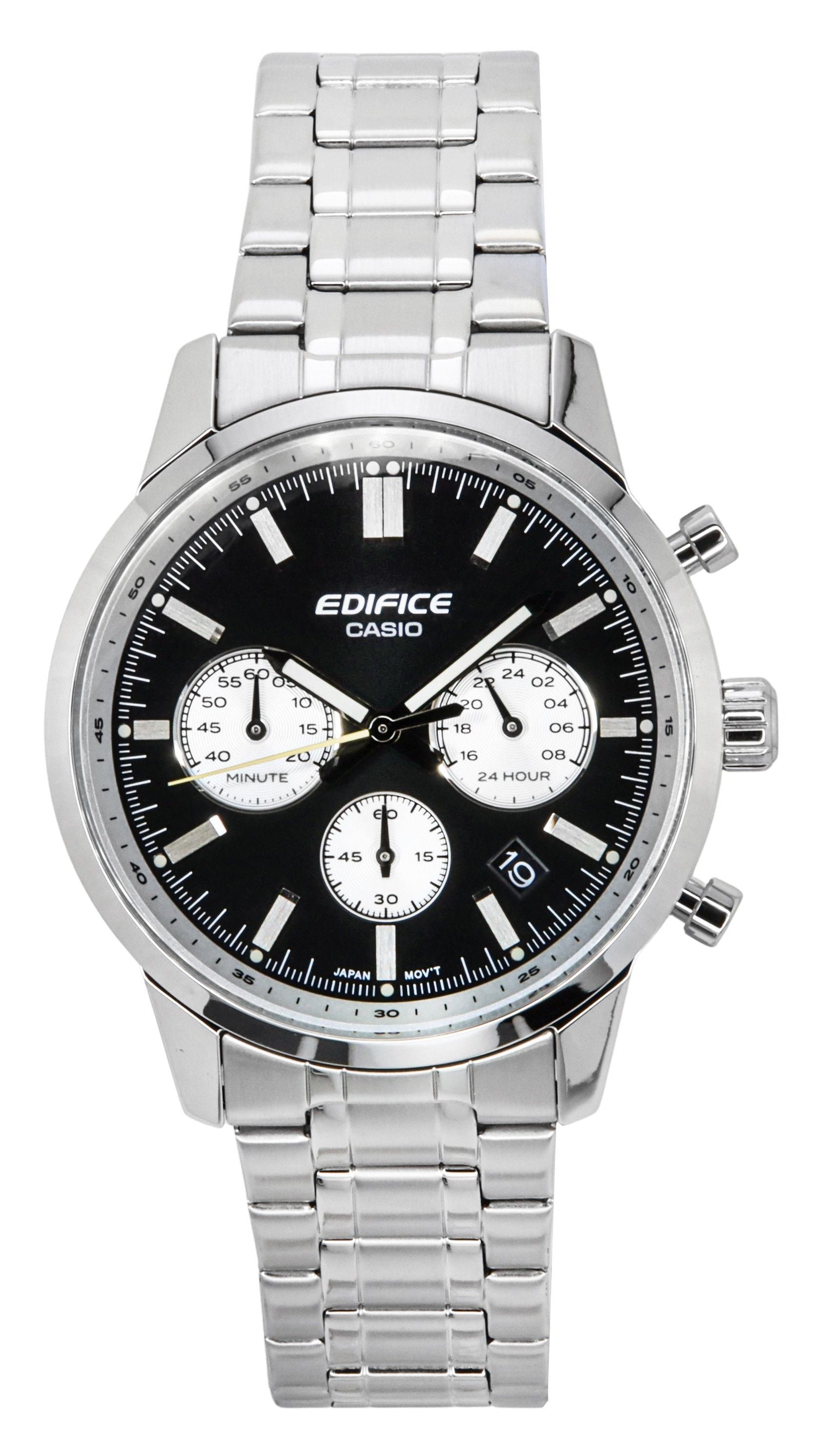 Casio Edifice Analog Chronograph Stainless Steel Black Dial Quartz EFR-575D-1A 100M Men's Watch