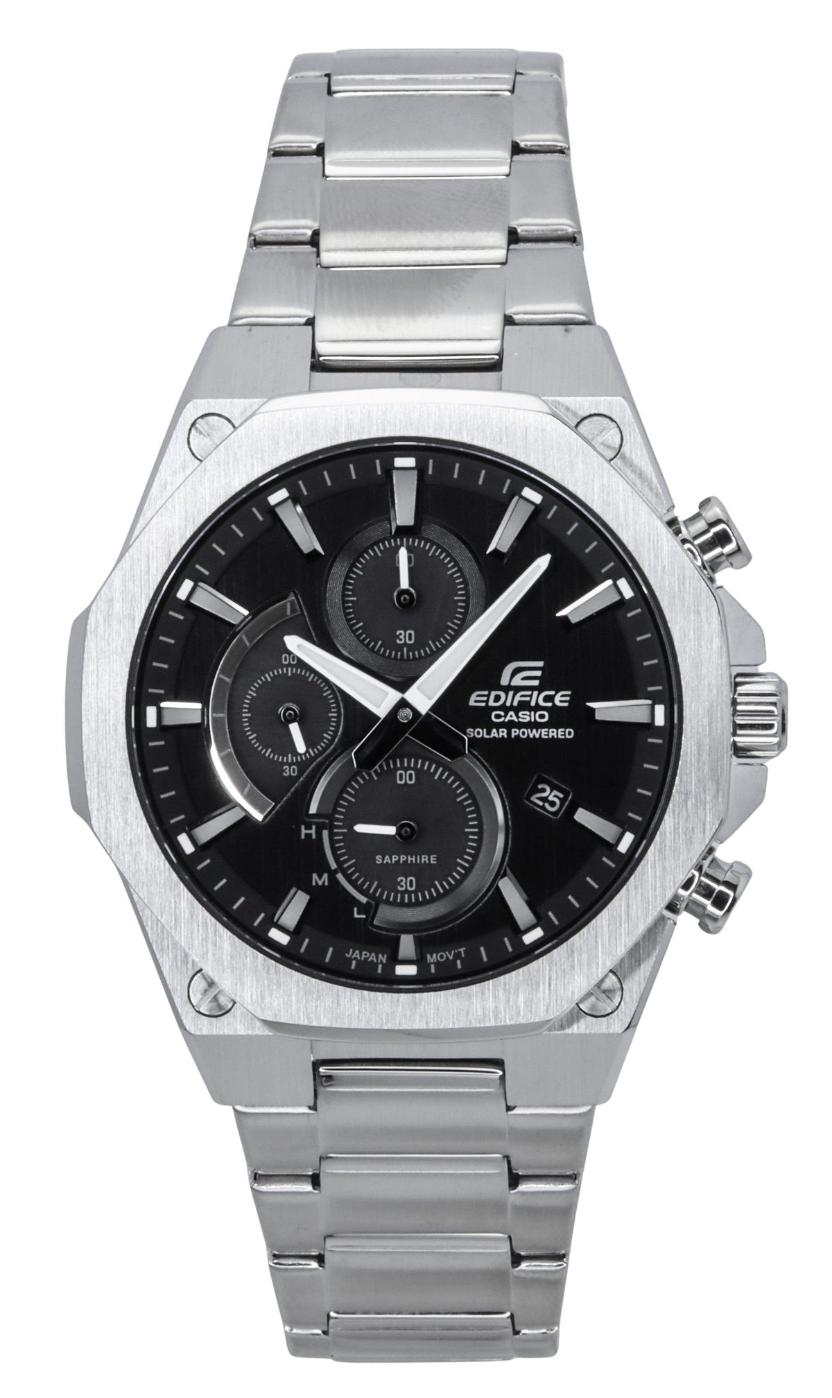 Casio Edifice Slim Line Chronograph Analog Solar EFS-S570D-1A EFSS570D-1 100M Men's Watch