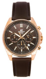 Casio Edifice Analog Standard Chronograph Brown Dial Quartz EFV-650CL-5AV 100M Men's Watch