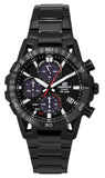 Casio Edifice Sospensione Analog Chronograph Black Ion Stainless Steel Black Dial Solar EQS-960DC-1AV 100M Men's Watch