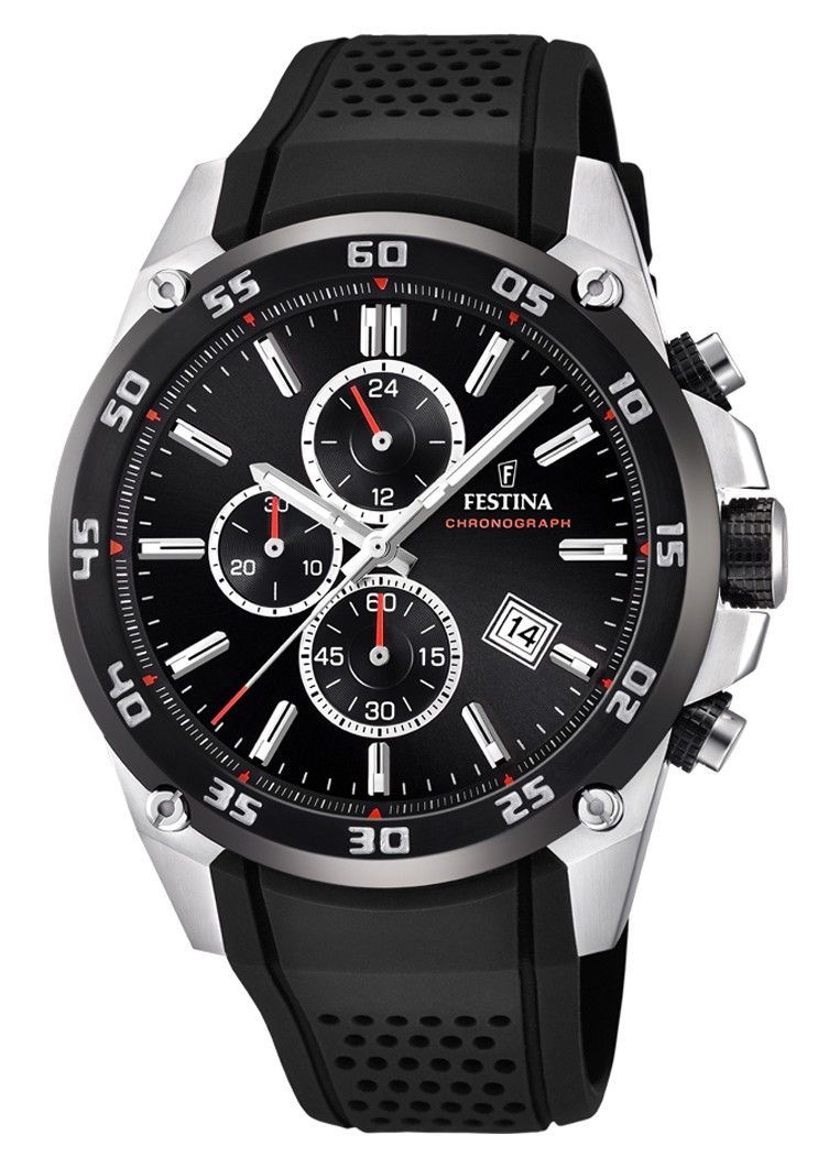 Festina The Originals Chronograph Rubber Strap Black Dial Quartz F20330-5 100M Men's Watch