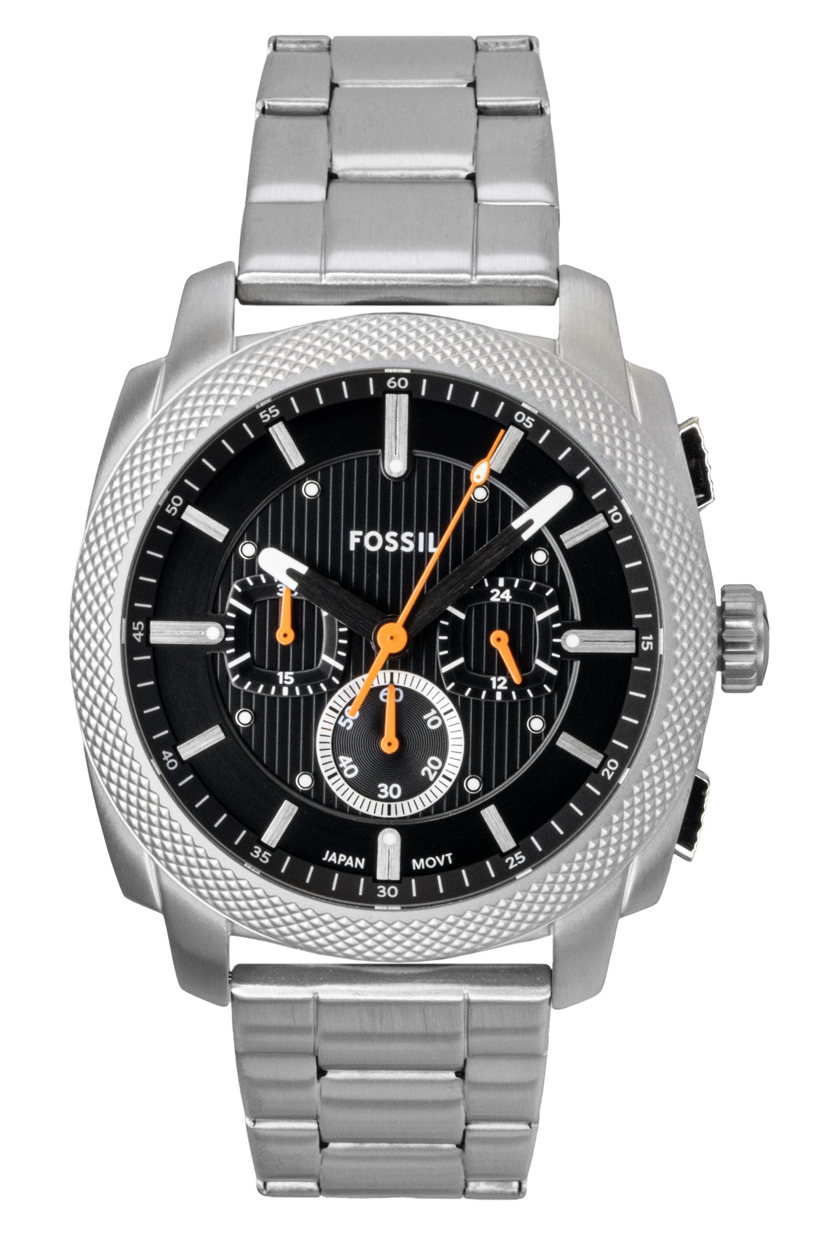 Fossil Machine Chronograph Stainless Steel Black Dial Quartz FS6095 Men's Watch