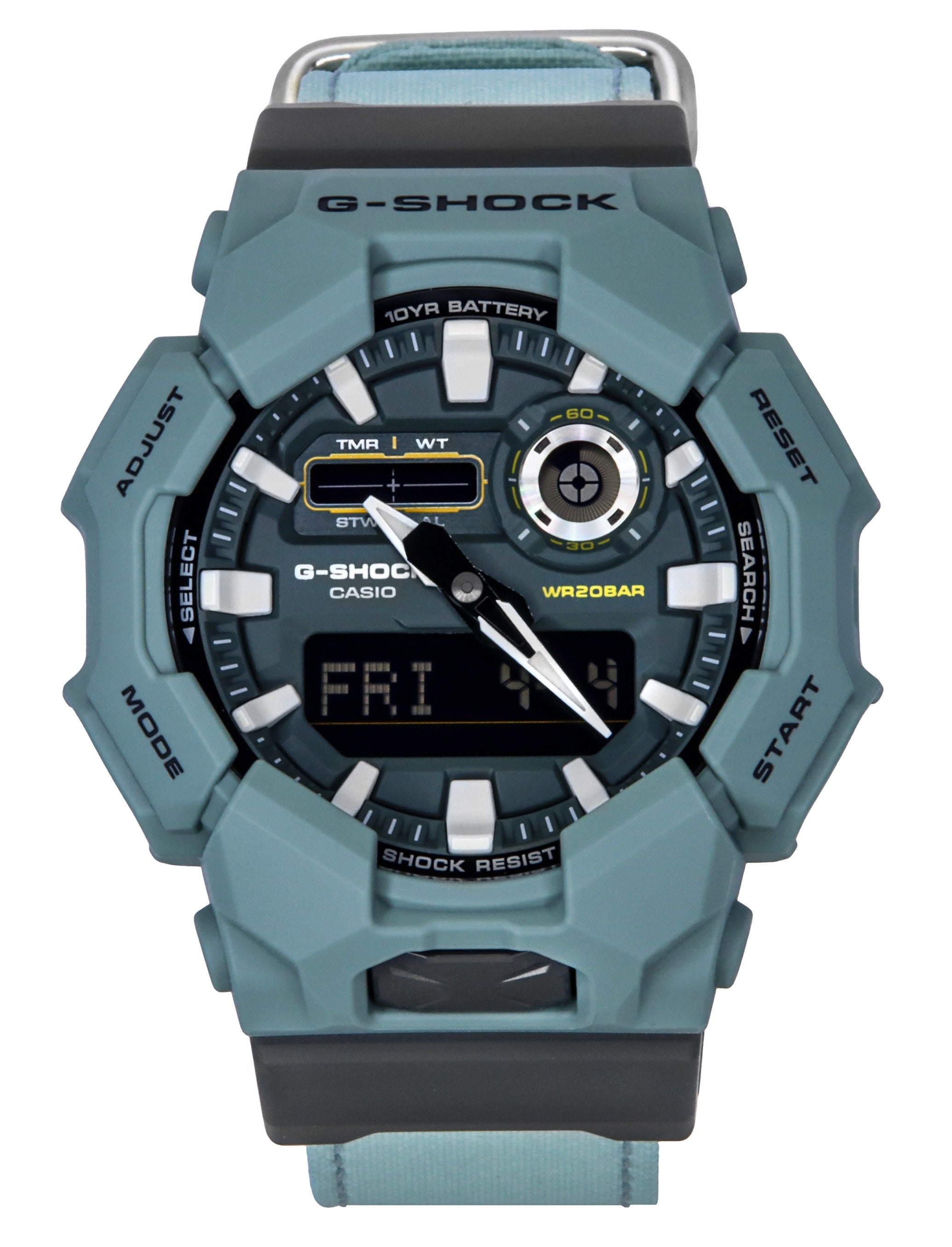 Casio G-Shock Analog Digital Cloth Strap Blue Dial Quartz GA-010CE-2A 200M Men's Watch