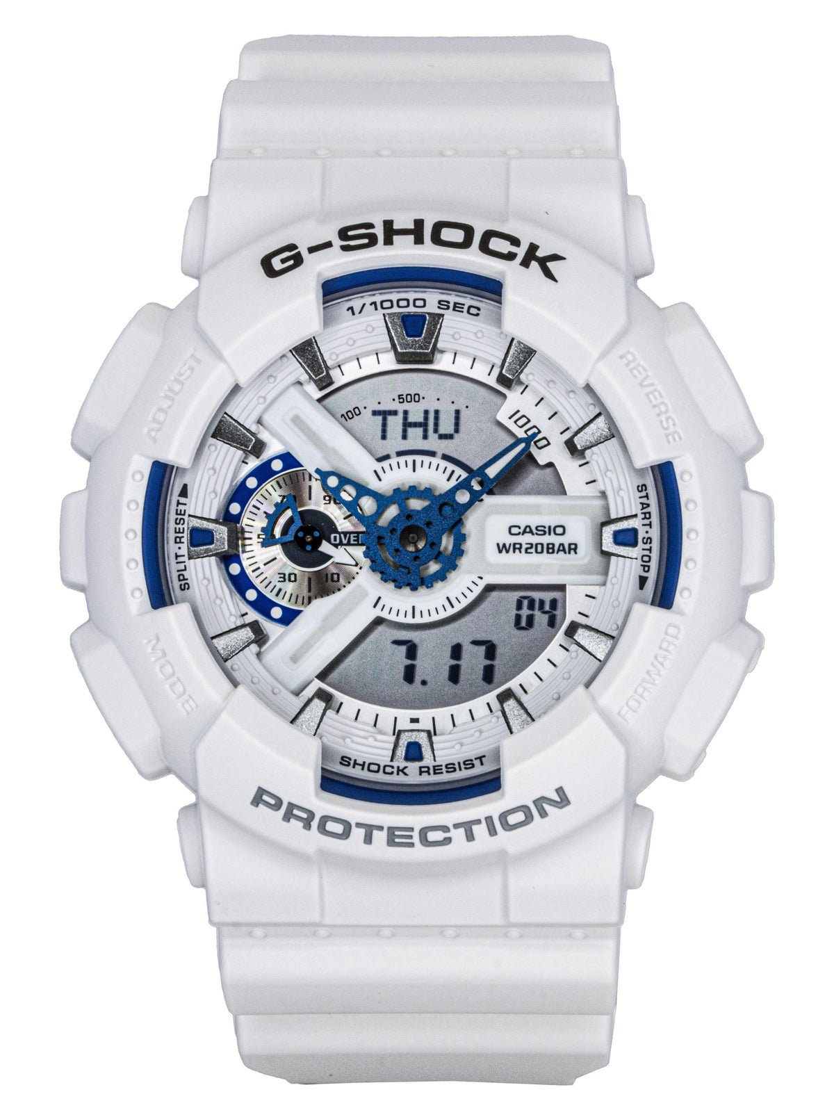 Casio G-Shock Analog Digital Resin Strap White Dial Quartz GA-110HDS-7A 200M Men's Watch
