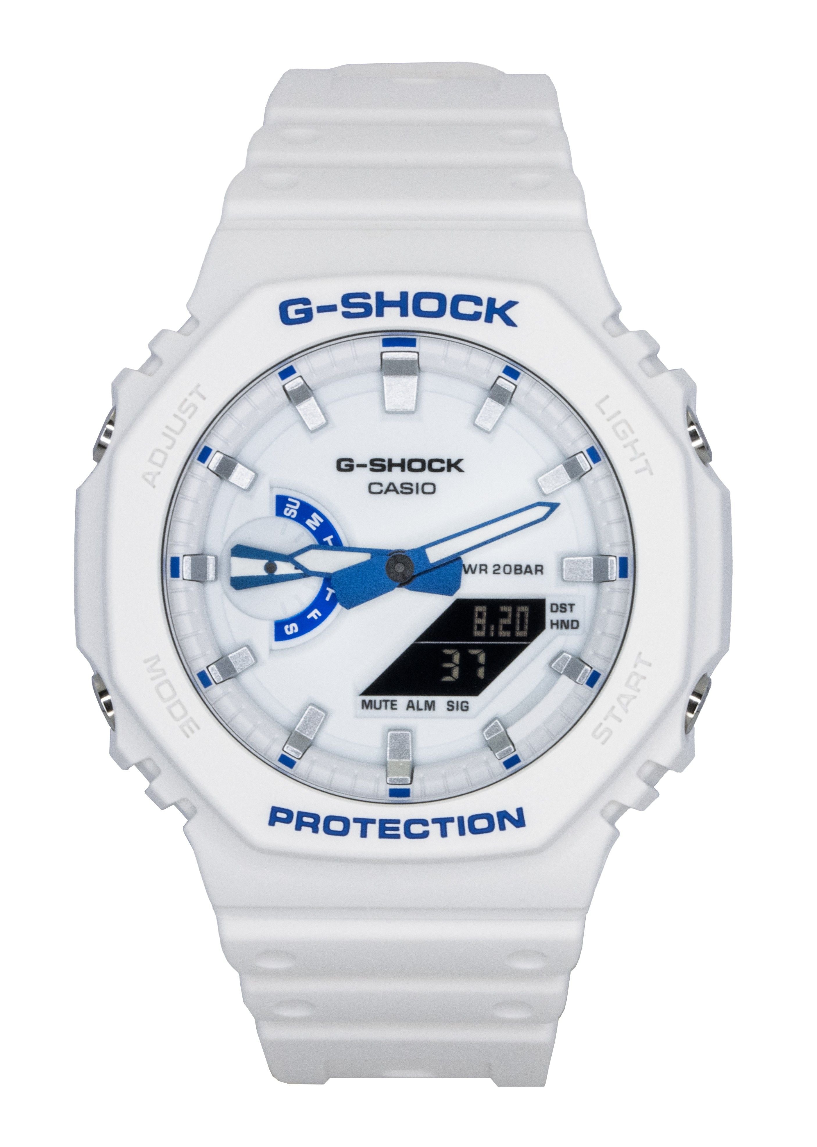 Casio G-Shock Analog Digital Resin Strap White Dial Quartz GA-2100HDS-7A1 200M Men's Watch