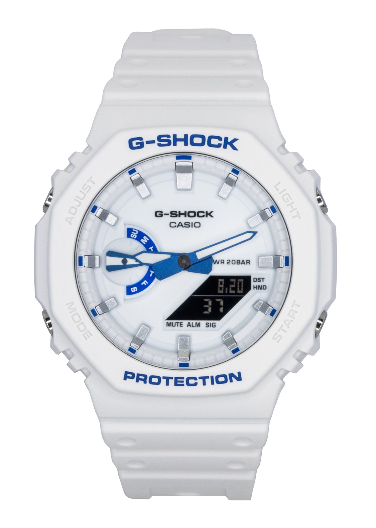 Casio G-Shock Analog Digital Resin Strap White Dial Quartz GA-2100HDS-7A1 200M Men's Watch