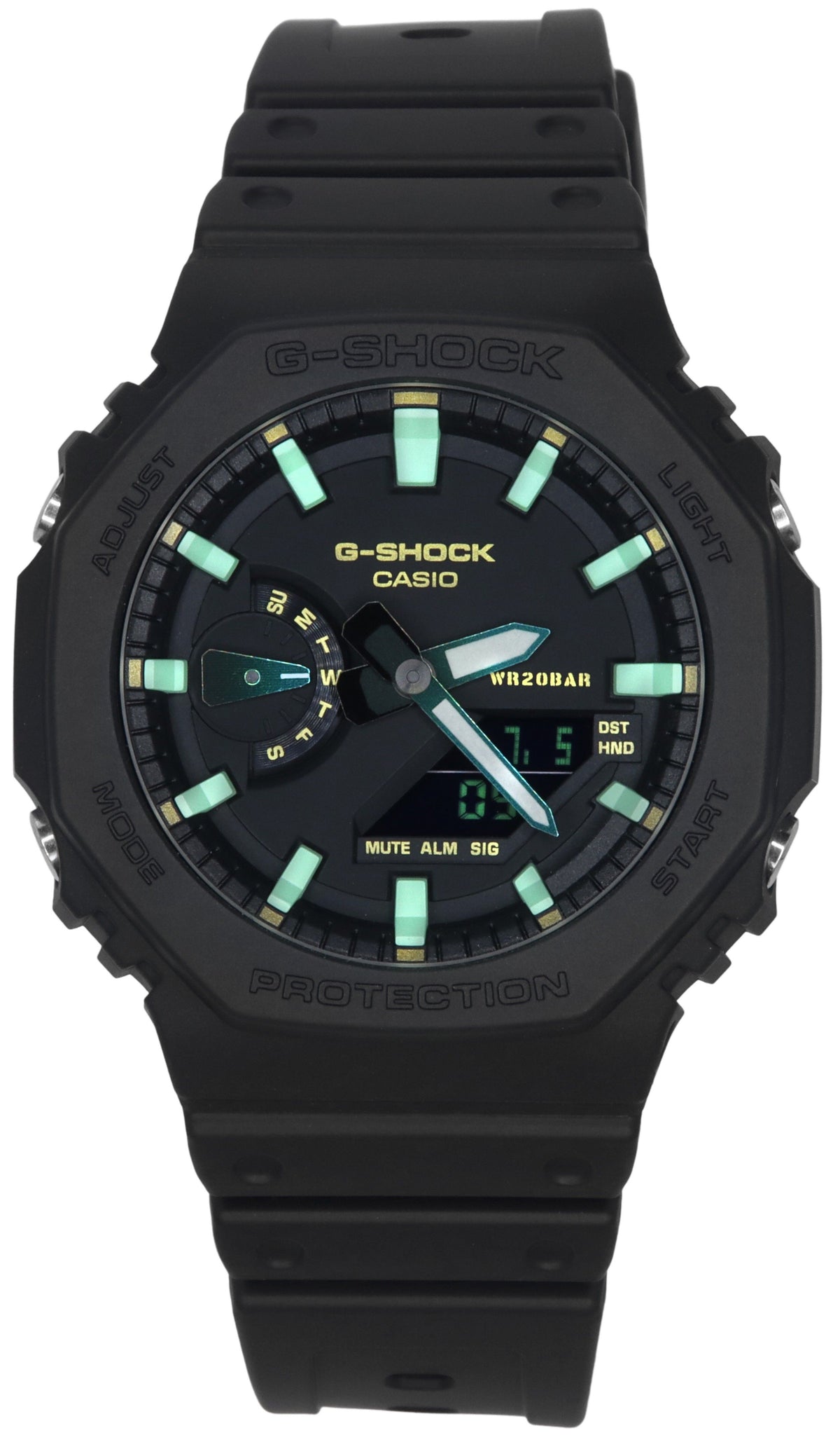 Casio G-Shock Analog Digital Resin Strap Black Dial Quartz GA-2100RC-1A 200M Men's Watch