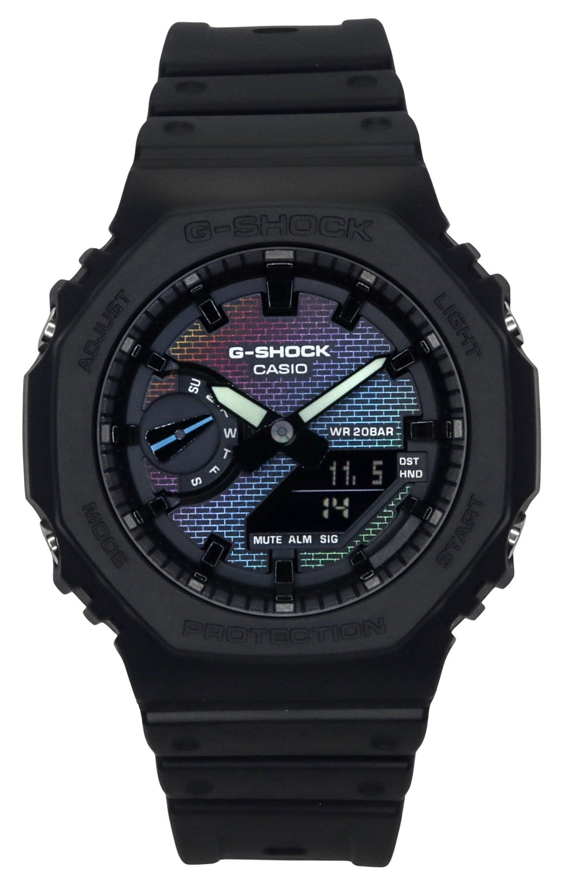 Casio G-Shock Analog Digital Bio-Based Resin Strap Multicolor Dial Quartz GA-2100RW-1A 200M Men's Watch