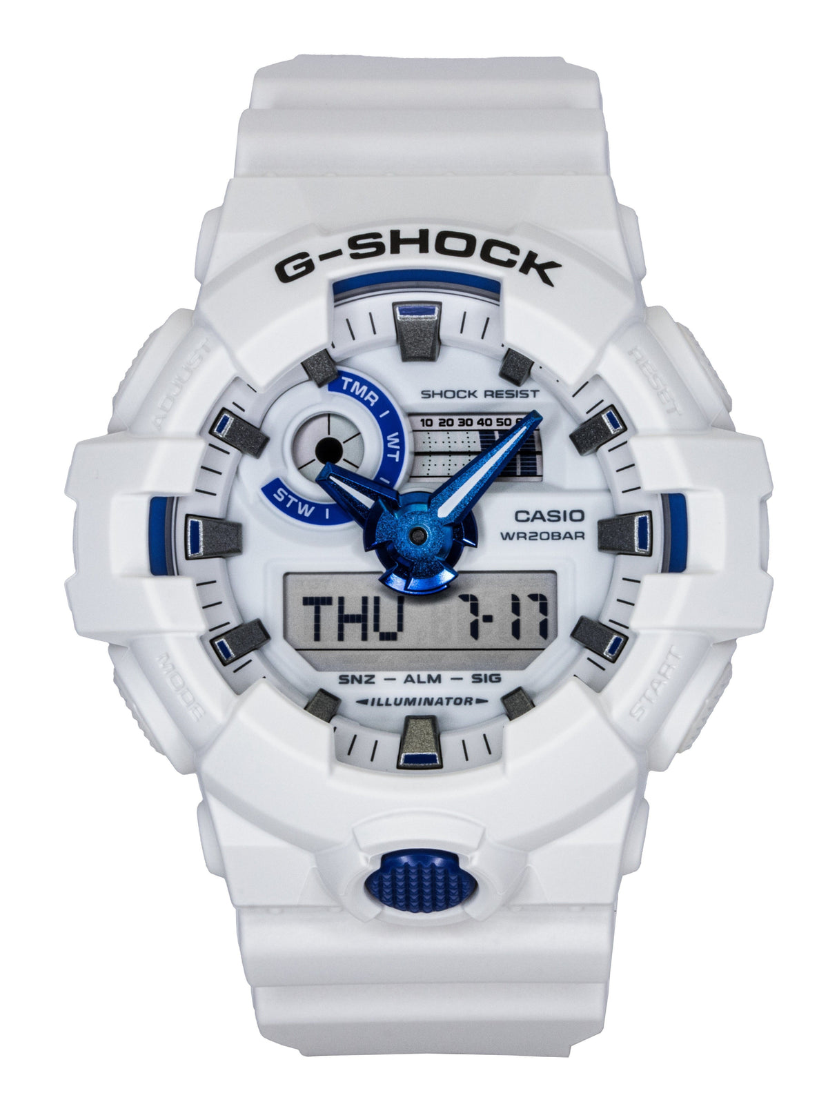 Casio G-Shock Analog Digital Resin Strap White Dial Quartz GA-700HDS-7A 200M Men's Watch