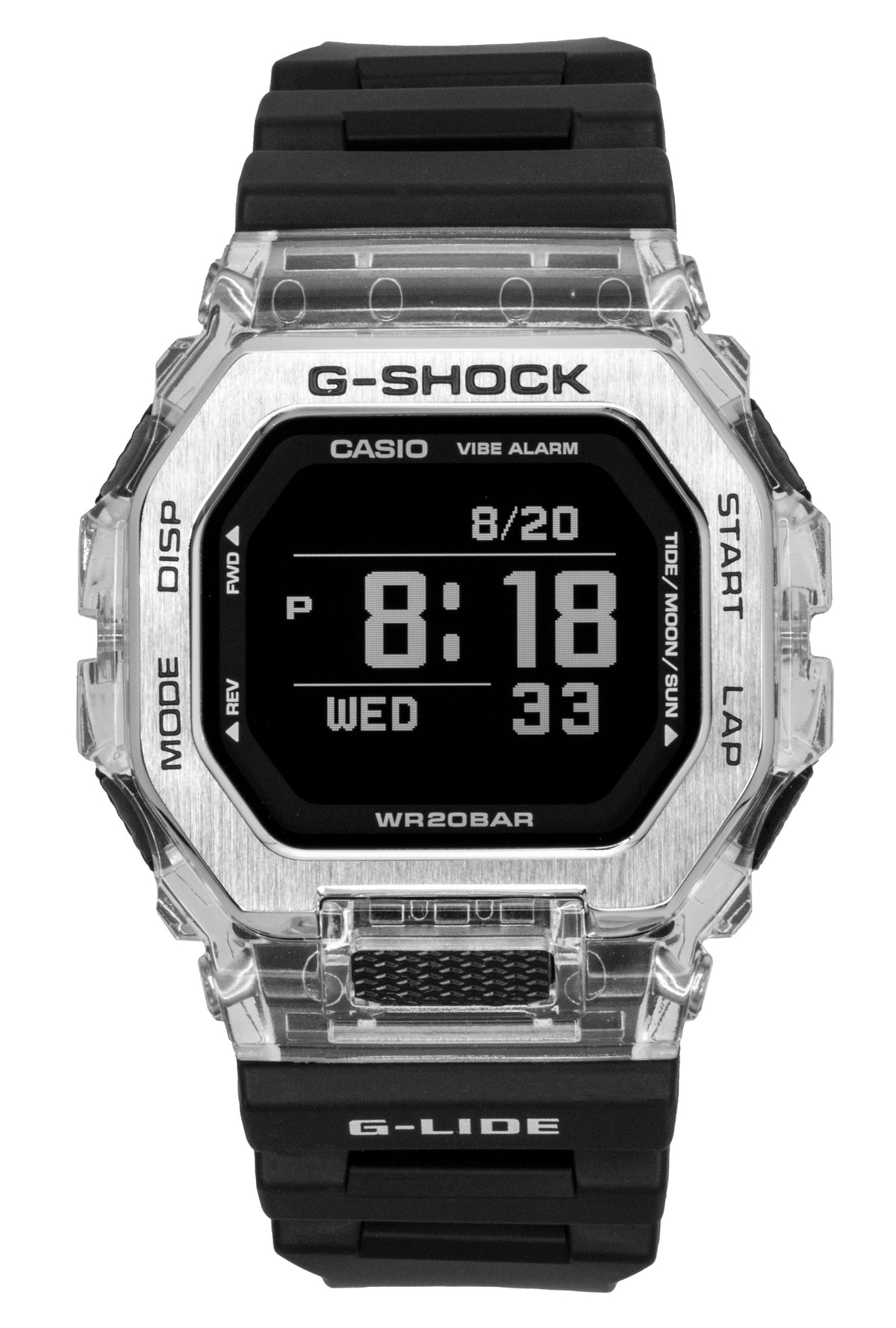 Casio G-Shock G-Lide Digital Smartphone Link Resin Strap Quartz GBX-100S-1 200M Unisex Watch