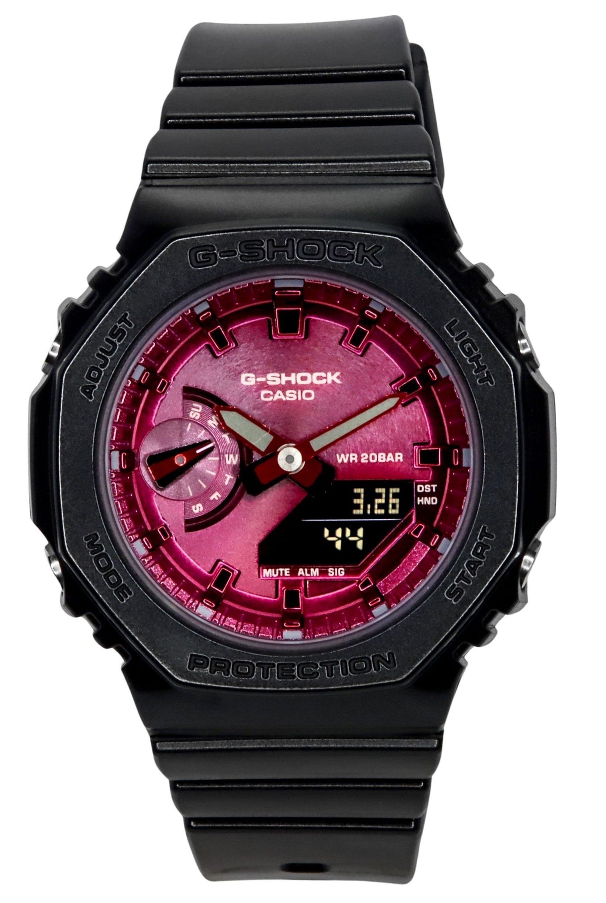 Casio G-Shock Analog Digital Resin Strap Burgundy Dial Quartz GMA-S2100RB-1A 200M Women's Watch