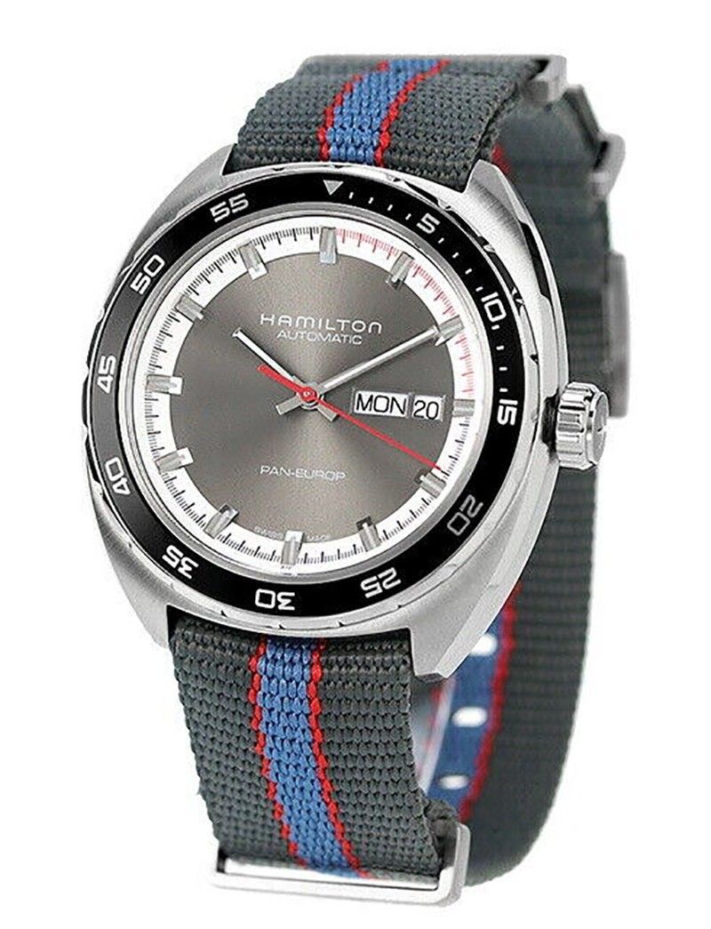 Hamilton American Classic Pan Europ Fabric Strap Gray Dial Automatic H35415982 Men's Watch