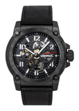 Ingersoll The Anvil Leather Strap Black Skeleton Dial Automatic I16602 Men's Watch