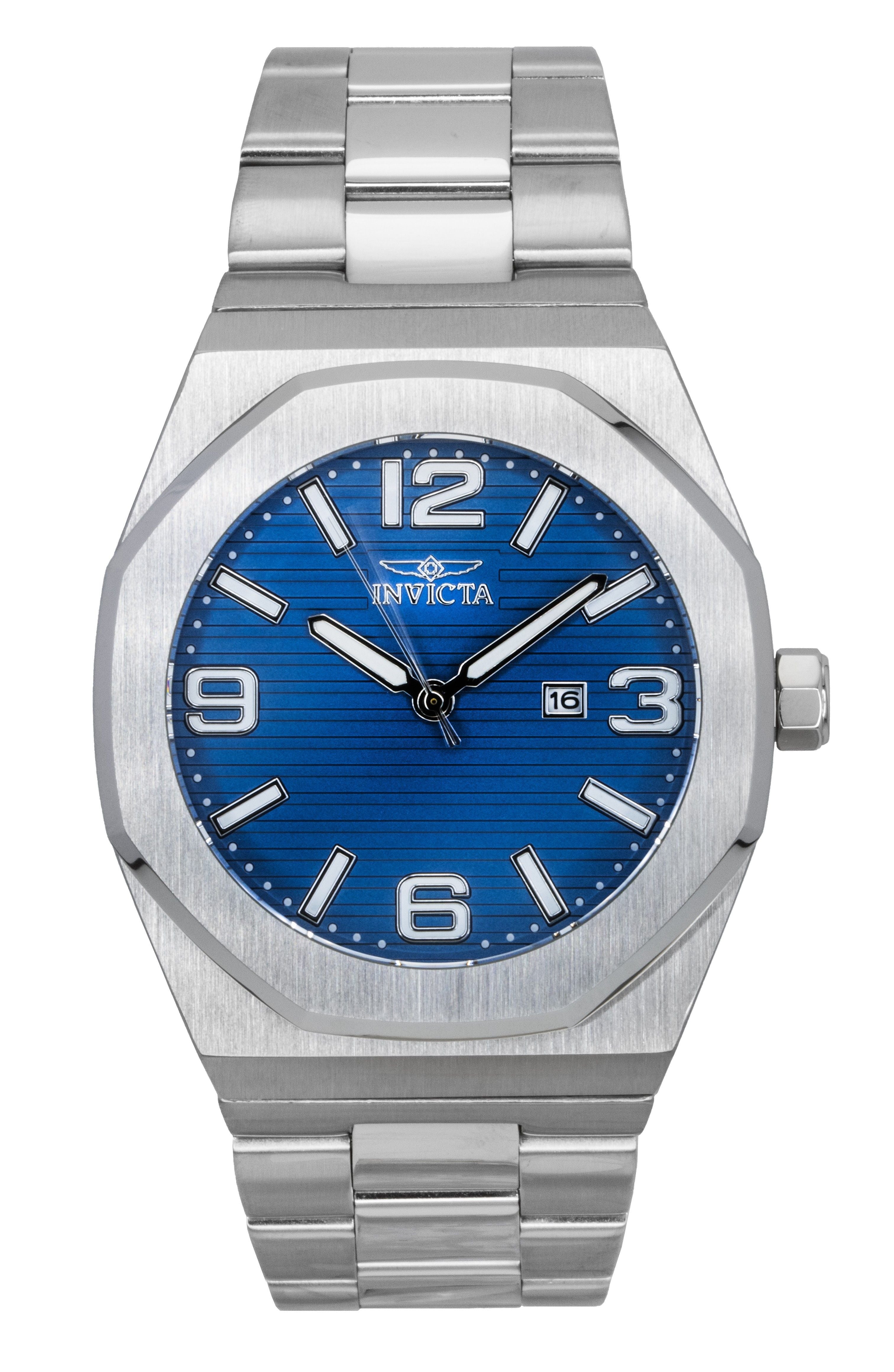 Invicta Huracan Stainless Steel Blue Dial Quartz 45778 100M Men's Watch