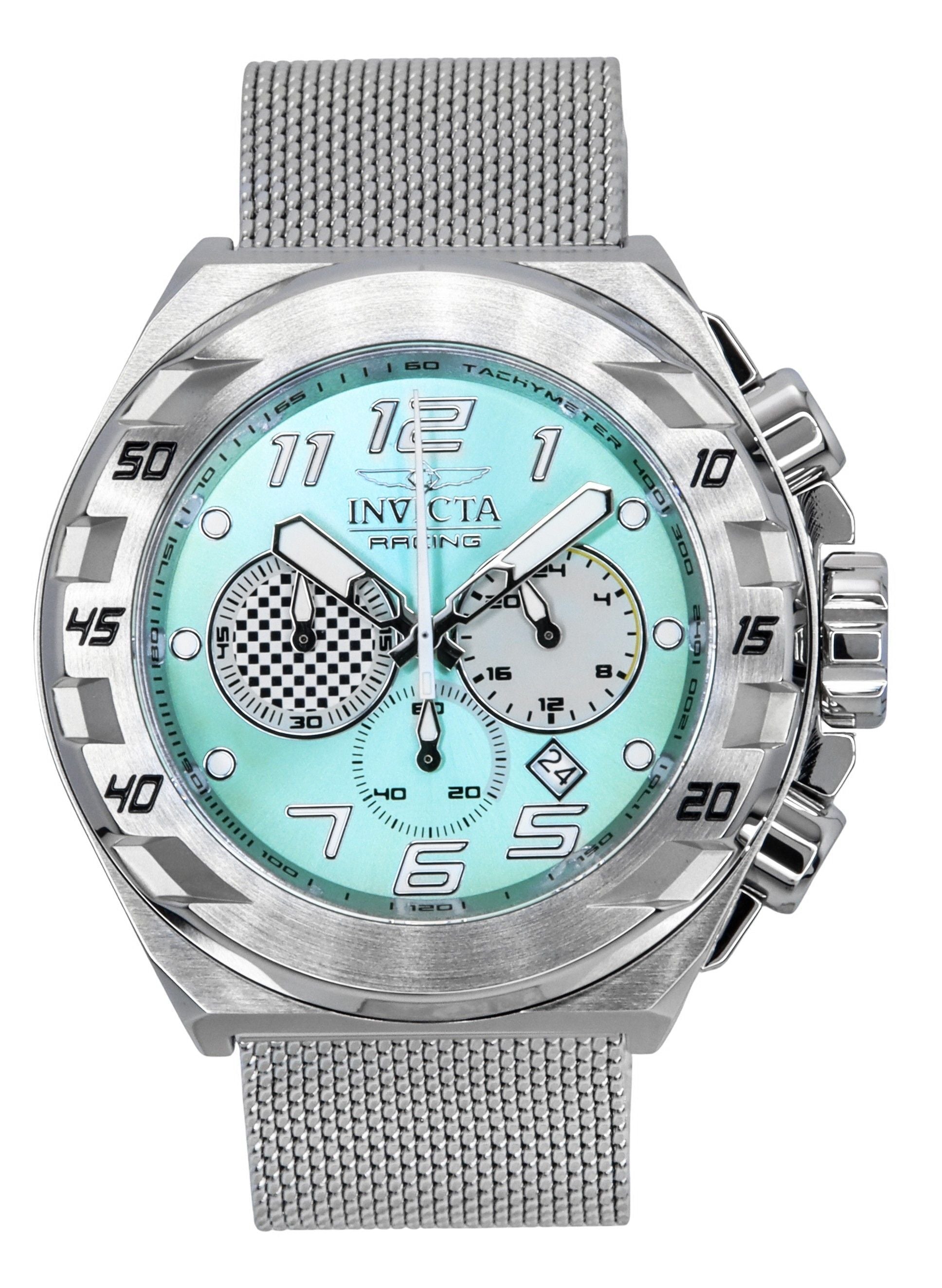Invicta Racing Stainless Steel Turquoise Dial Quartz 47202 Men's Watch