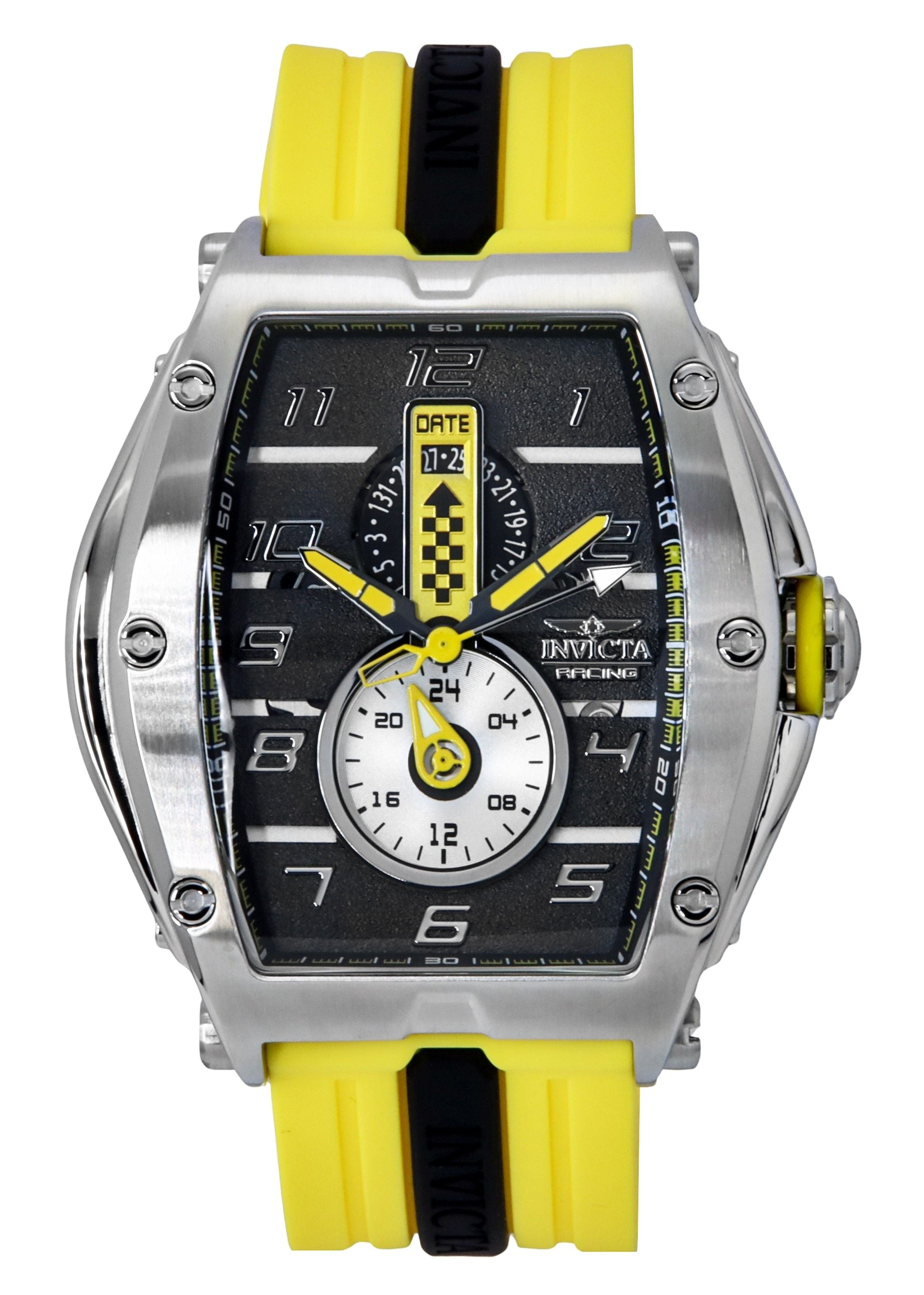 Invicta Racing Silicone Strap Black Dial Quartz 47383 100M Men's Watch