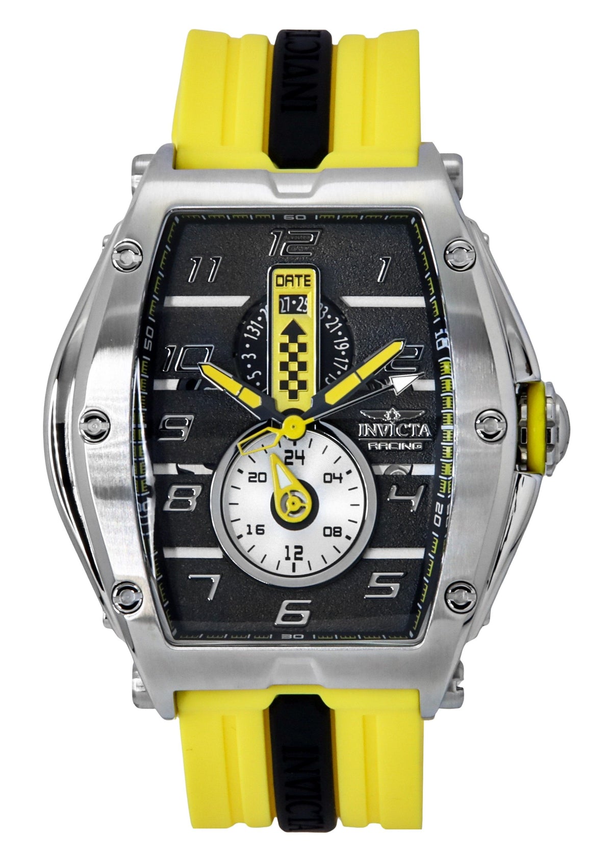 Invicta Racing Silicone Strap Black Dial Quartz 47383 100M Men's Watch