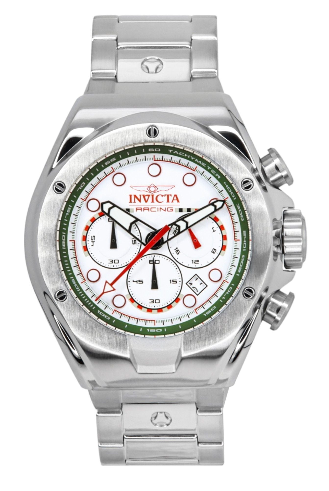 Invicta Racing Chronograph Stainless Steel White Dial Quartz 47746 Men's Watch