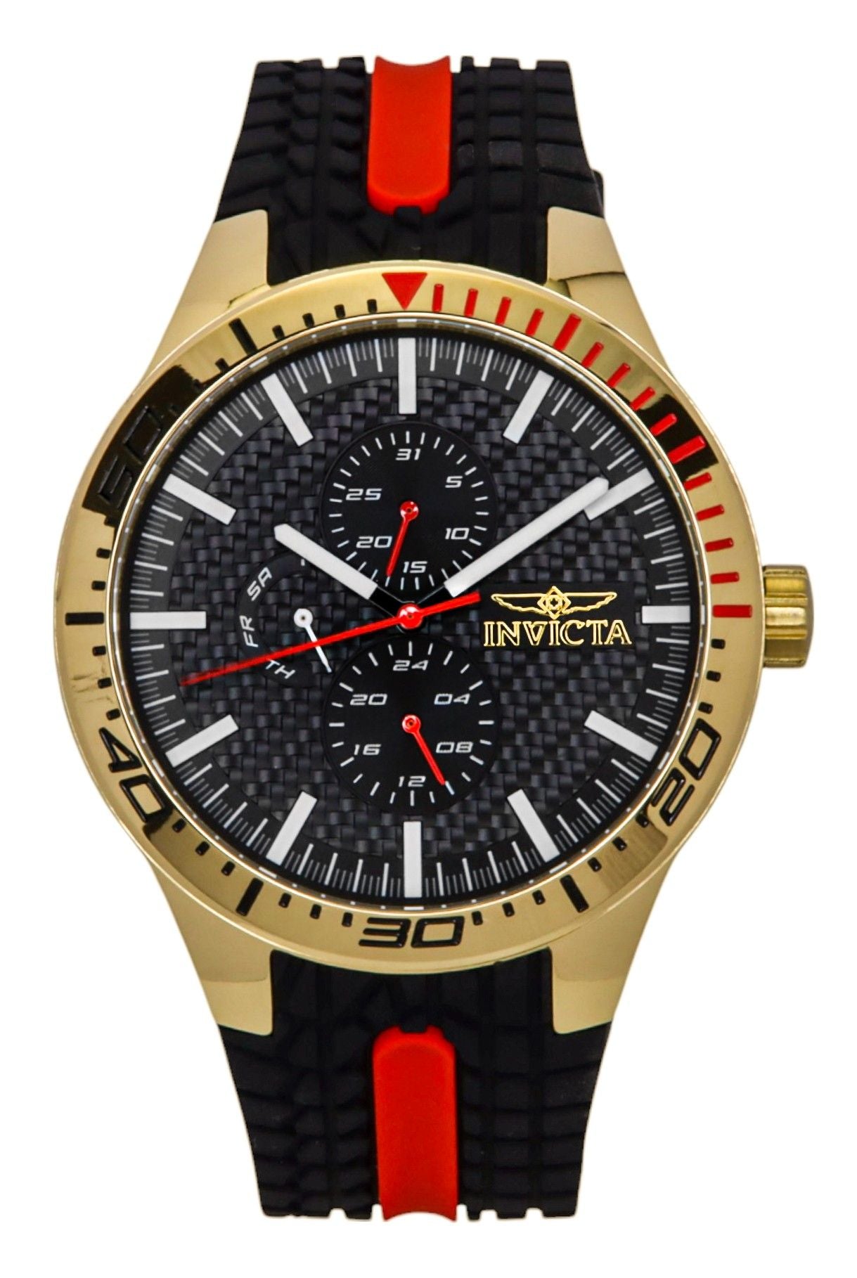 Invicta Racing Silicone Strap Black Dial Quartz 48872 Men's Watch