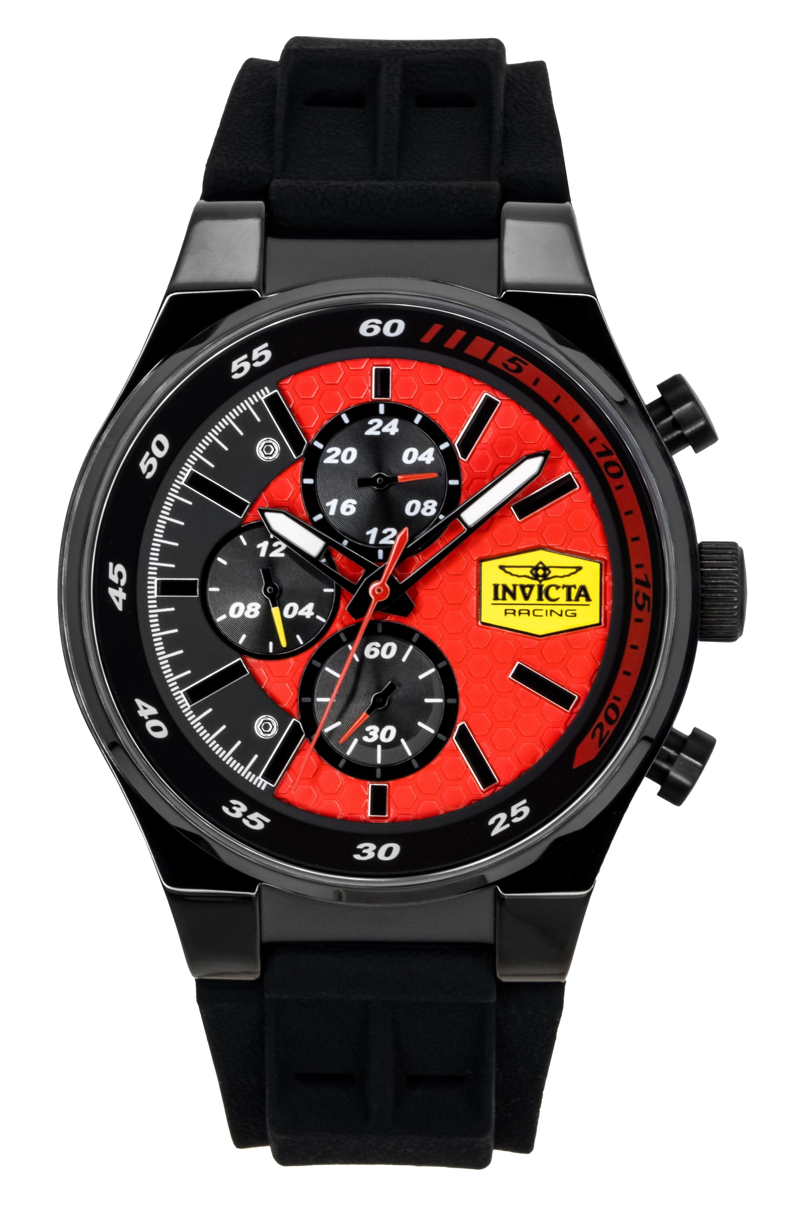 Invicta Racing Chronograph Silicone Strap Red Dial Quartz 48877 Men's Watch