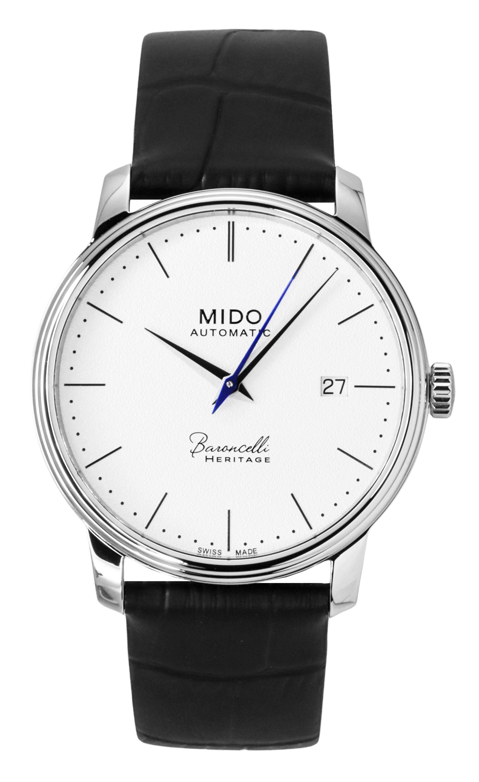 Mido Baroncelli Heritage Leather Strap White Dial Automatic M027.407.16.010.00 Men's Watch