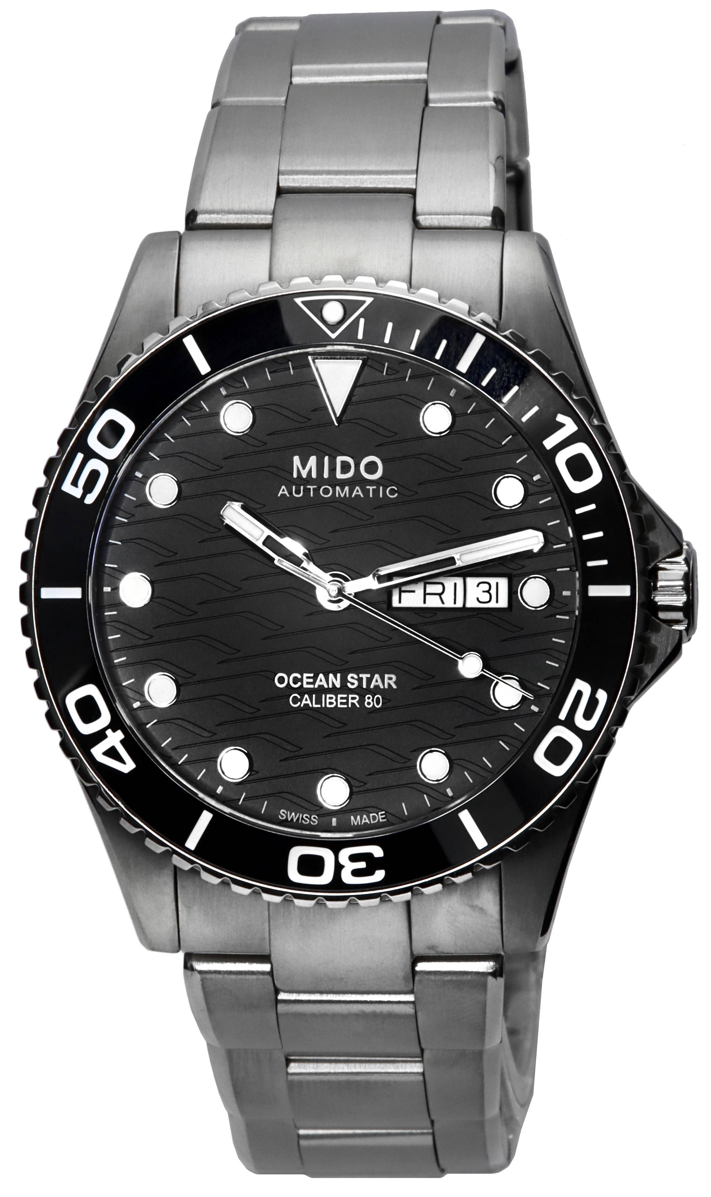 Mido Ocean Star 200C Titanium Black Dial Automatic Diver's M042.430.44.051.00 M0424304405100 200M Men's Watch