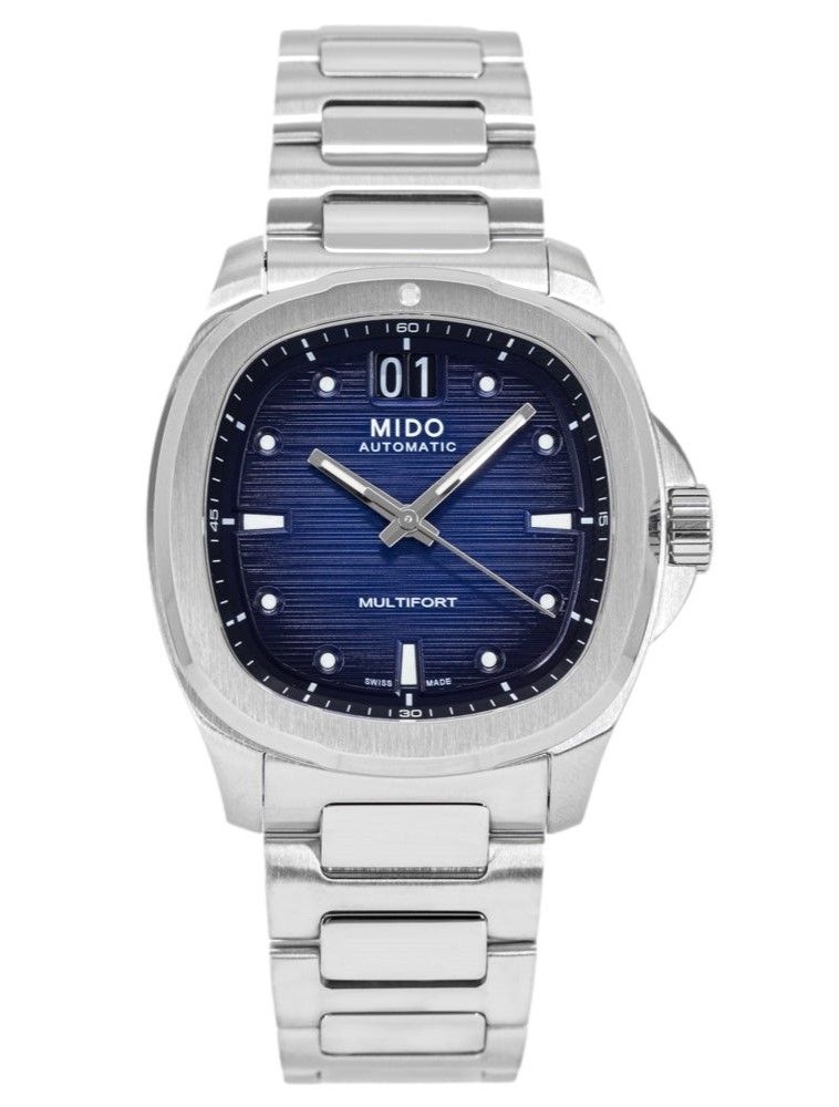 Mido Multifort TV Big Date Stainless Steel Blue Dial Automatic M049.526.11.041.00 100M Men's Watch