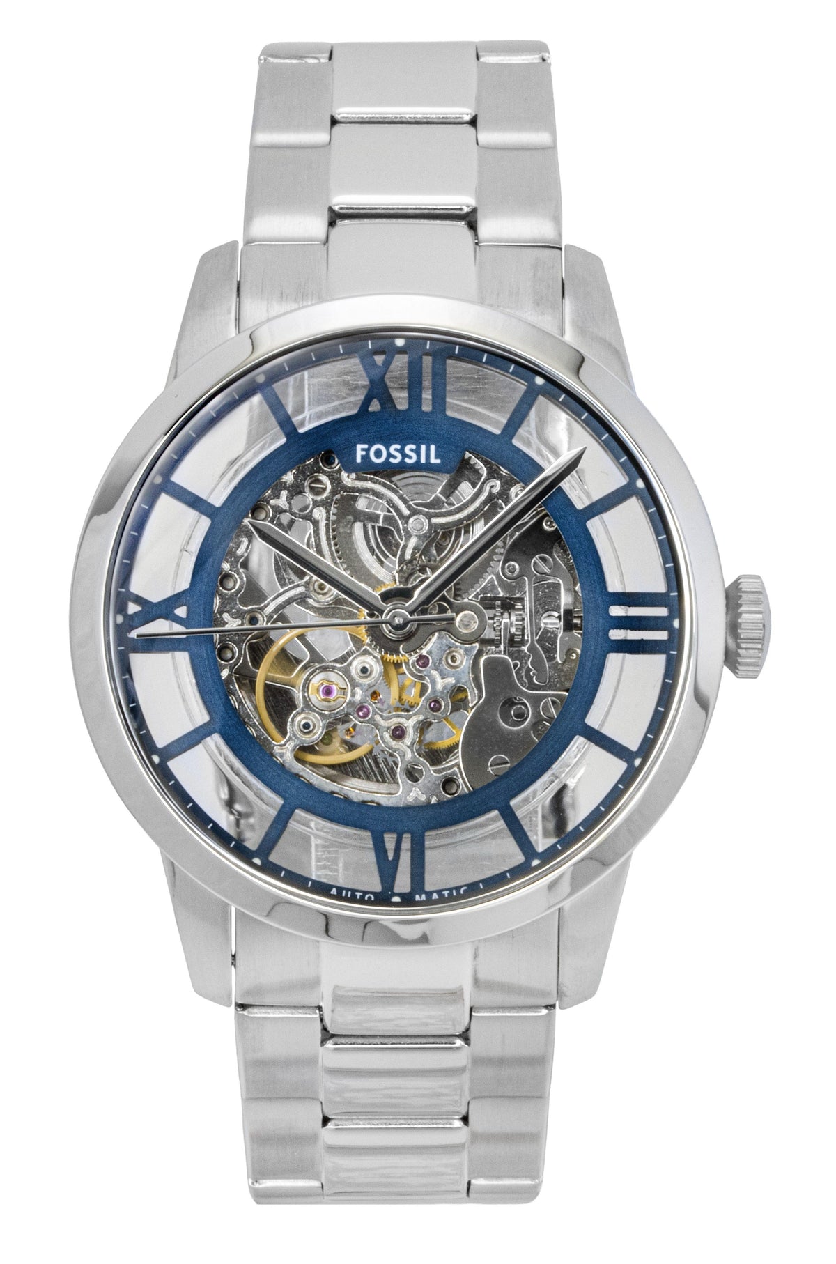 Fossil Townsman Stainless Steel Blue Skeleton Dial Automatic ME3260 Men's Watch