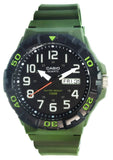Casio Analog Army Green Resin Band Quartz MRW-210H-3A MRW210H-3 100M Men's Watch