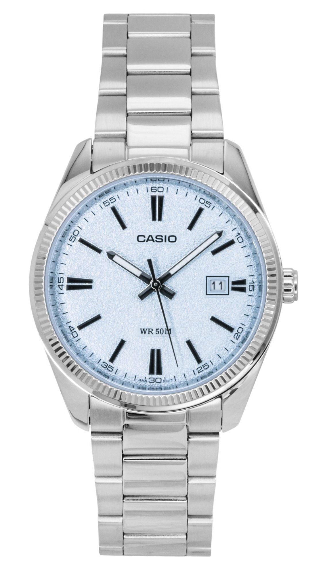 Casio Standard Analog Stainless Steel Light Blue Dial Quartz MTP-1302DA-2A2V Men's Watch
