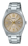 Casio Standard Analog Ion Plated Stainless Steel Beige Dial Quartz MTP-1302DD-9AV Men's Watch