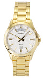 Casio Standard Analog Gold Tone Stainless Steel White Dial Quartz MTP-1381GD-7AV Men's Watch
