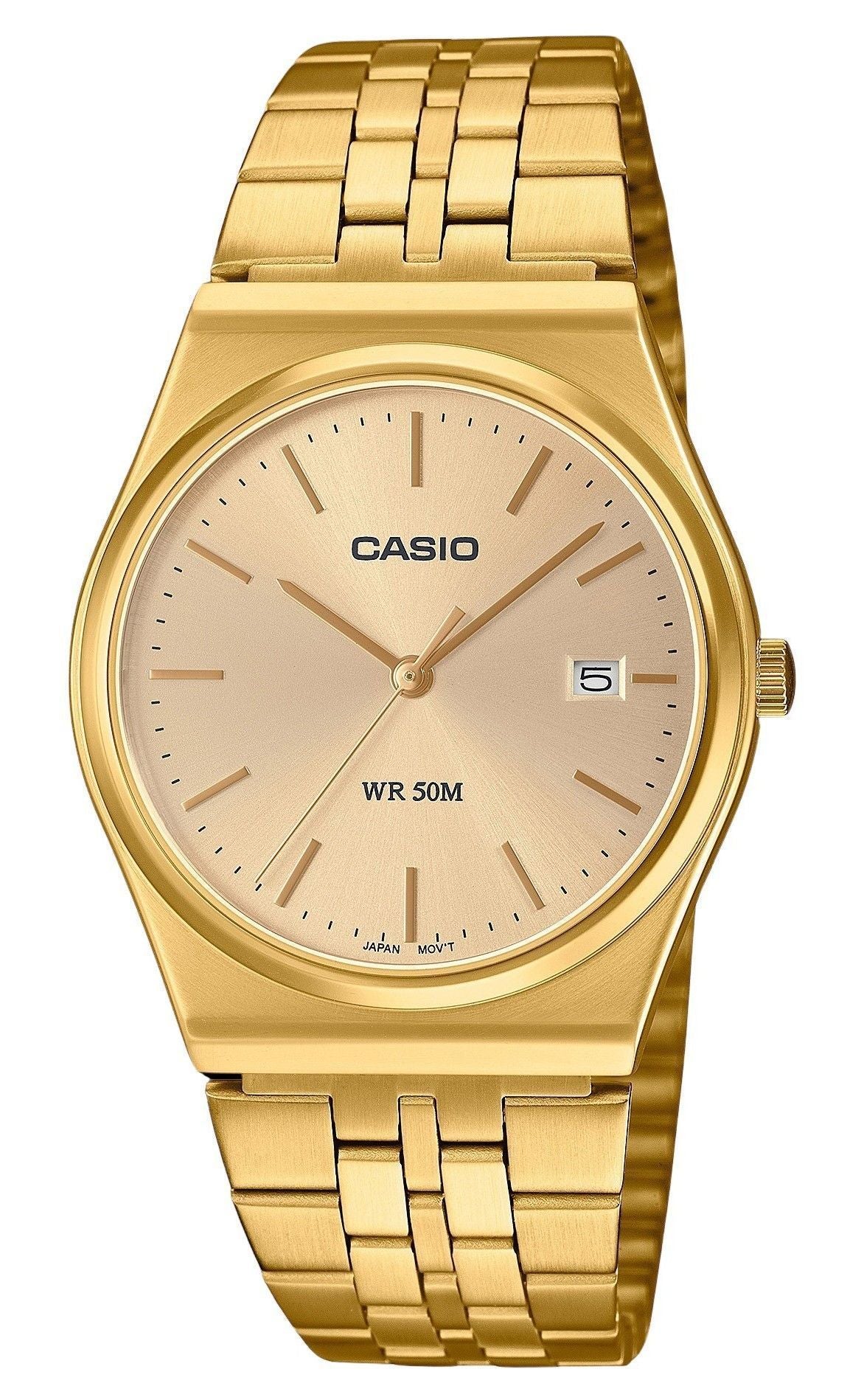 Casio Standard Analog Gold Tone Stainless Steel Gold Dial Quartz MTP-B145G-9AV Unisex Watch