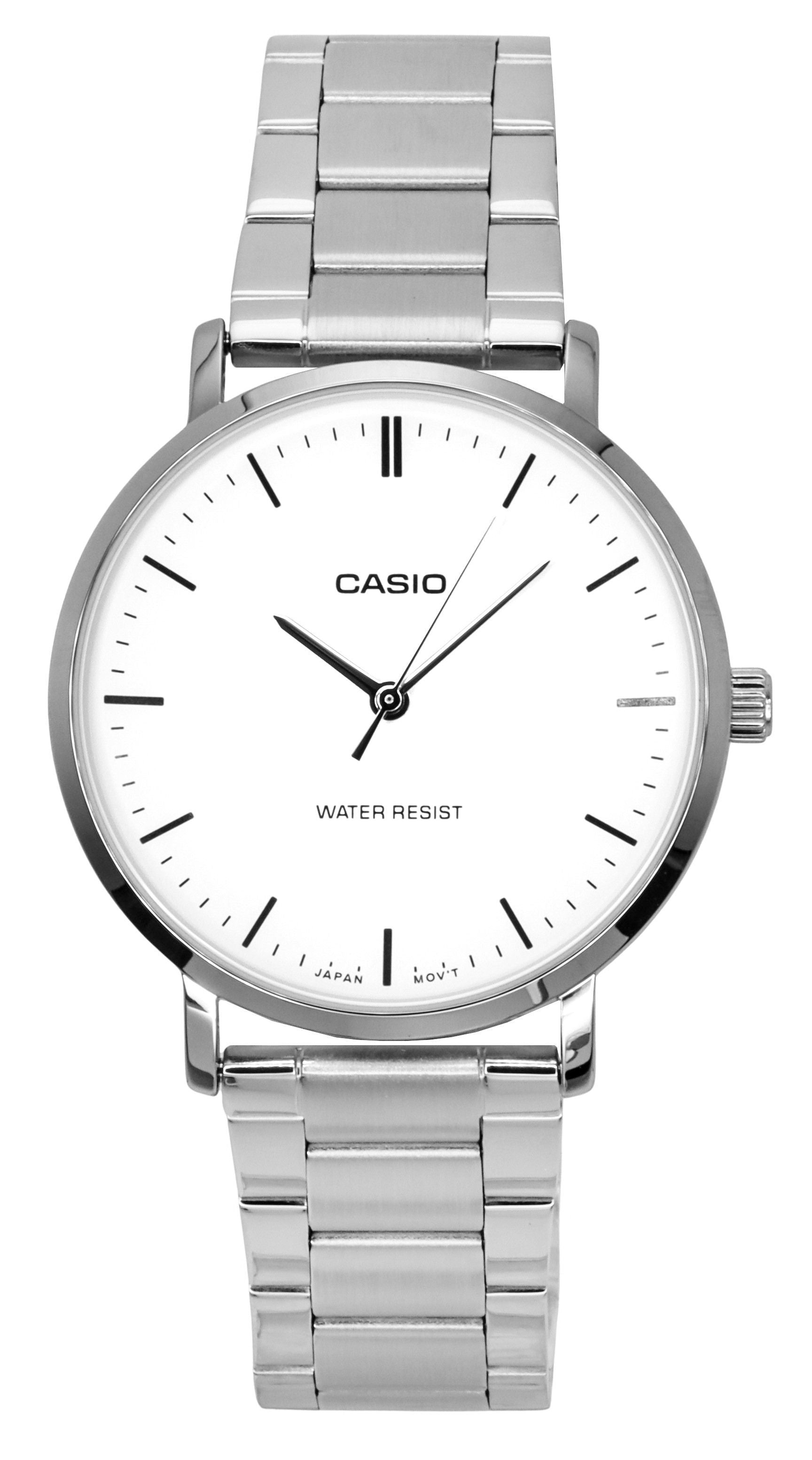 Casio Standard Analog Stainless Steel White Dial Quartz MTP-VT04D-7E Men's Watch