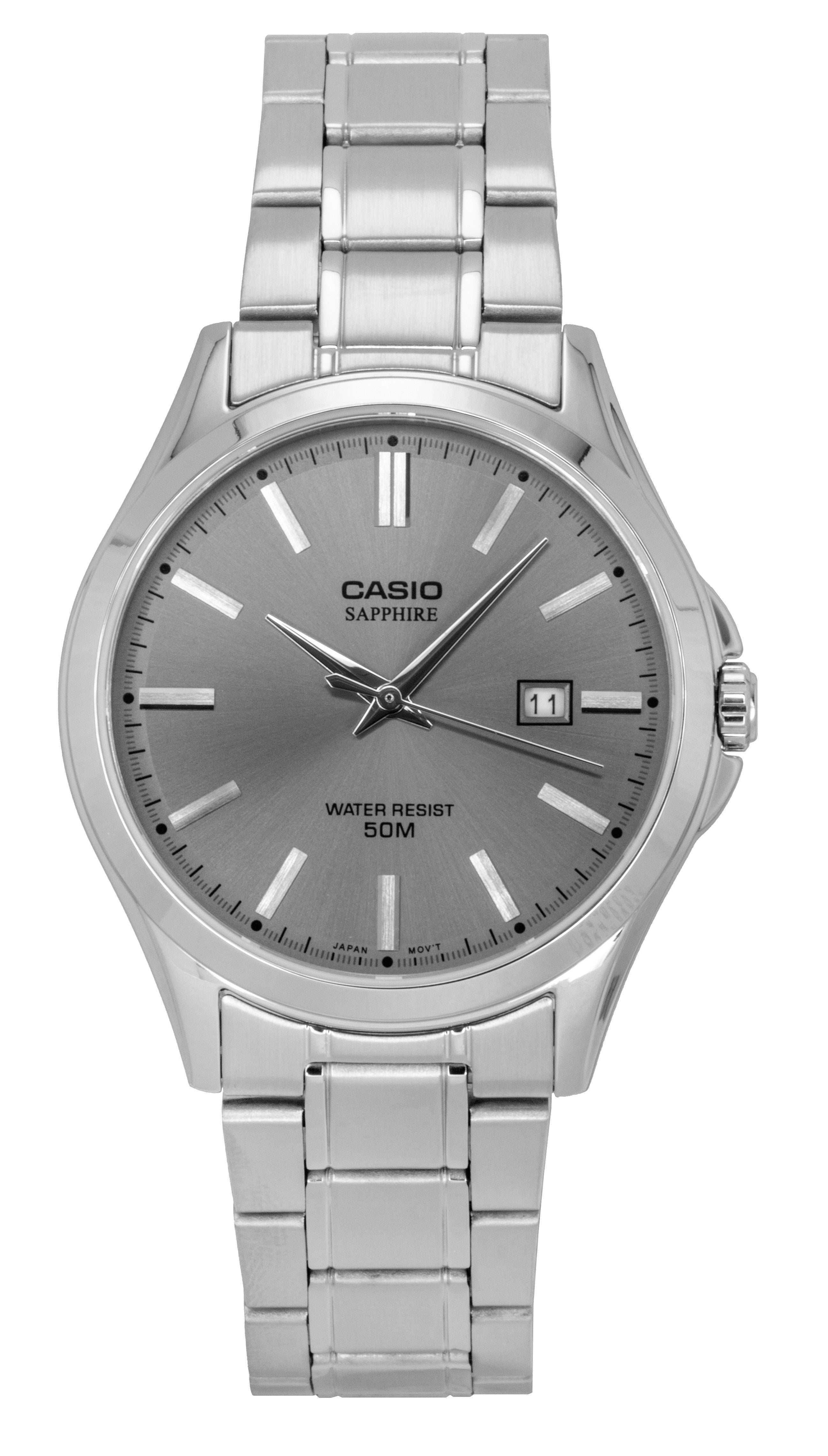 Casio Standard Analog Stainless Steel Grey Dial Quartz MTS-115D-8AV Men's Watch