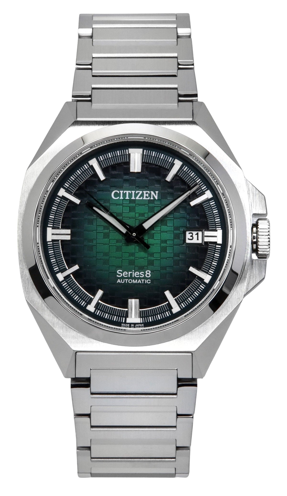 Citizen Series 8 Stainless Steel Green Dial Automatic NB6050-51W 100M Men's Watch