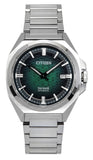 Citizen Series 8 Stainless Steel Green Dial Automatic NB6050-51W 100M Men's Watch