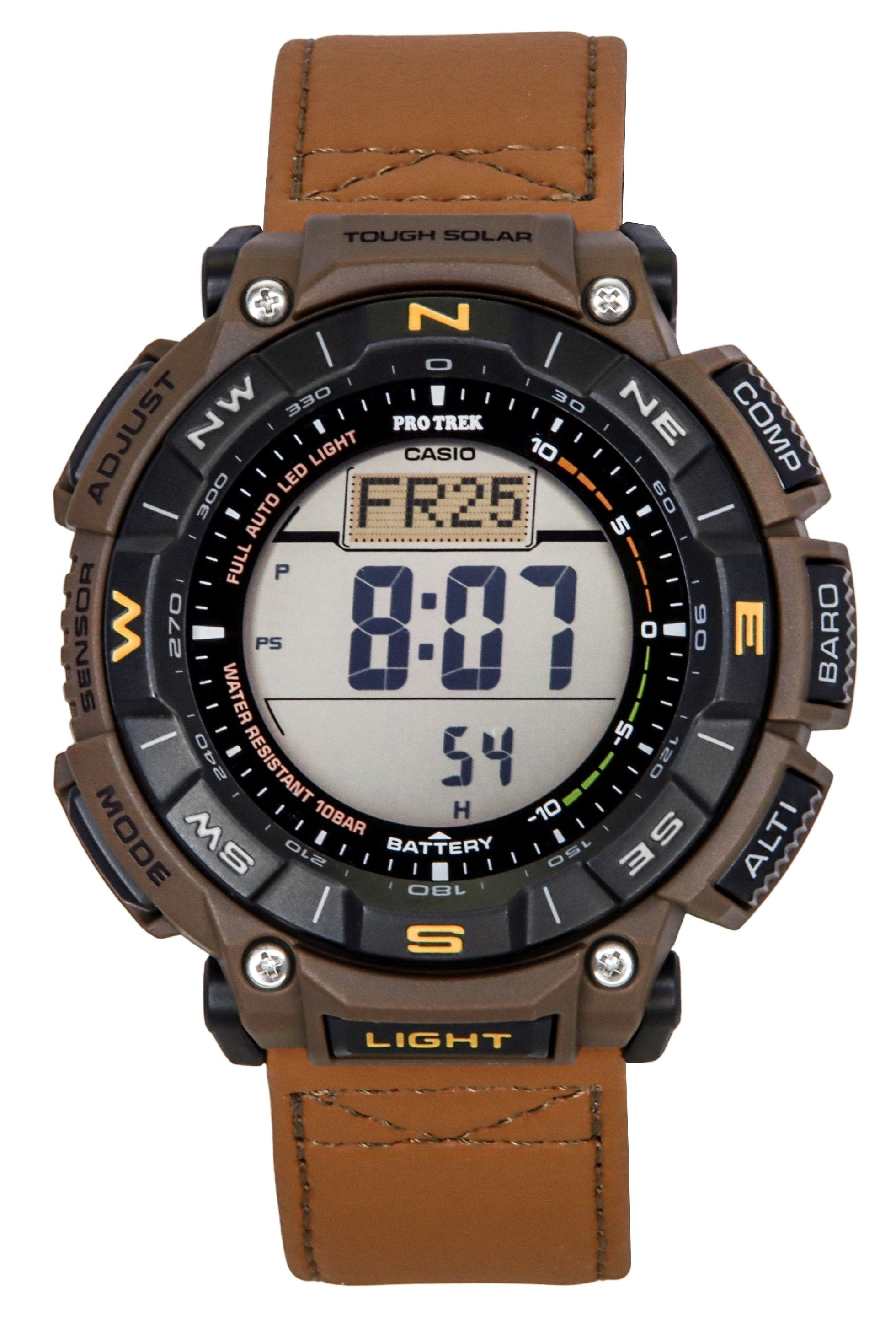 Casio Pro Trek Climber Line Digital Leather Strap Solar PRG-340L-5 100M Men's Watch